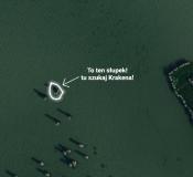 Mapka z zaznaczonym miejscem ukrycia Krakena