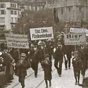 Niemiecka demonstracja antyalkoholowa w Zurychu na początku XX wieku