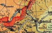 Fragment mapy WMG z 1922 r. - granica w rejonie Łapina