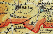 Fragment mapy WMG z 1922 r. - granica w rejonie Gołębiewka