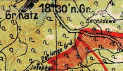 Fragment mapy WMG z 1922 r. - granica w rejonie Brodwina