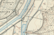 Fragment mapy z 1939 r. ukazującej Jagow Brücke