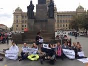 Vaclavskie Namesti - protest w 50. rocznicę wydarzeń