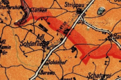 Fragment mapy WMG z 1922 r. - granica w rejonie Trzepowa i Szumlesia Królewskiego