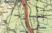 Fragment mapy WMG z 1922 r. - granica w rejonie Knybawy