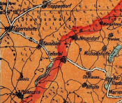 Fragment mapy WMG z 1922 r. - granica w rejonie Kameli i Roztoki