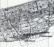 Fragment mapy z 1940 r. z przebiegiem granicy WMG przez Mierzeję Wiślaną