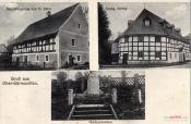 Dawna pocztówka - na dolnym zdjęciu pomnik poległych w I wojnie światowej