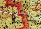Fragment mapy WMG z 1922 r. - granica w rejonie Goldkrug/Matarnia