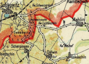 Fragment mapy WMG z 1922 r. - granica w rejonie Sobowidza 