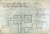 Oryginalny szkic planu schronu wykonany przez jego dowódcę